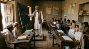 Teacher and students